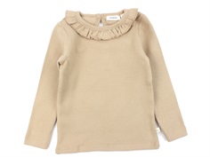 Lil Atelier nougat flæsekrave bluse